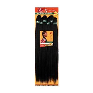 braid hair extension 6X 58 inch (1 pack, 1B)